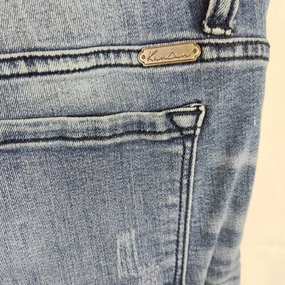 Kancan Ripped Moto Skinny Jeans Denim Women Size W13 30 Raw Hem KC8201D FLAW - Picture 9 of 12